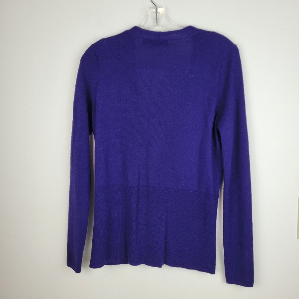 The Limited Deep Purple Crossover Wool Blend Fitted Lightweight Sweater Cozy L - Picture 4 of 10